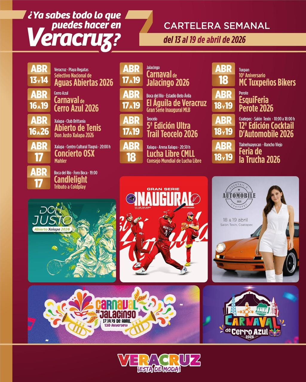 Invita SECTUR a recorrer Veracruz del 13 al 19 de abril 