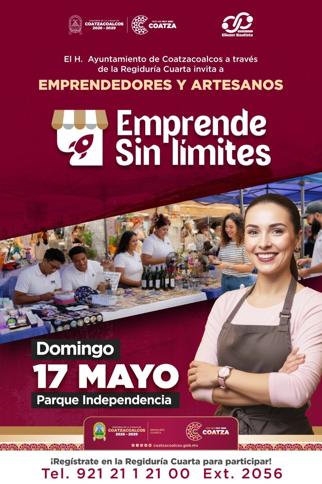Impulsa Gobierno de Coatzacoalcos a emprendedores con espacios gratuitos para comercializar sus productos