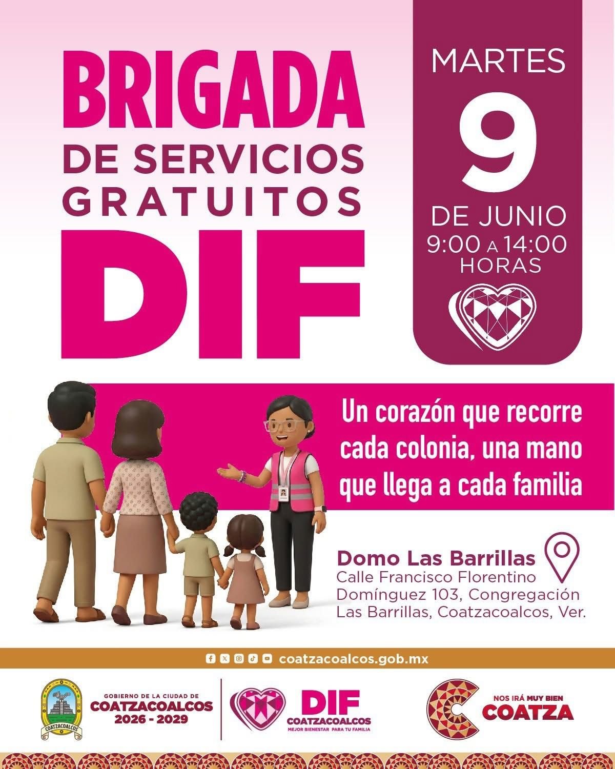 *Con brigada de servicios, Ayuntamiento y DIF Coatzacoalcos atienden a familias de Las Barrillas*               