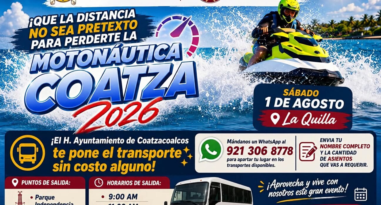 Gran evento queremos que todos vivan la Motonáutica Coatza 2026.