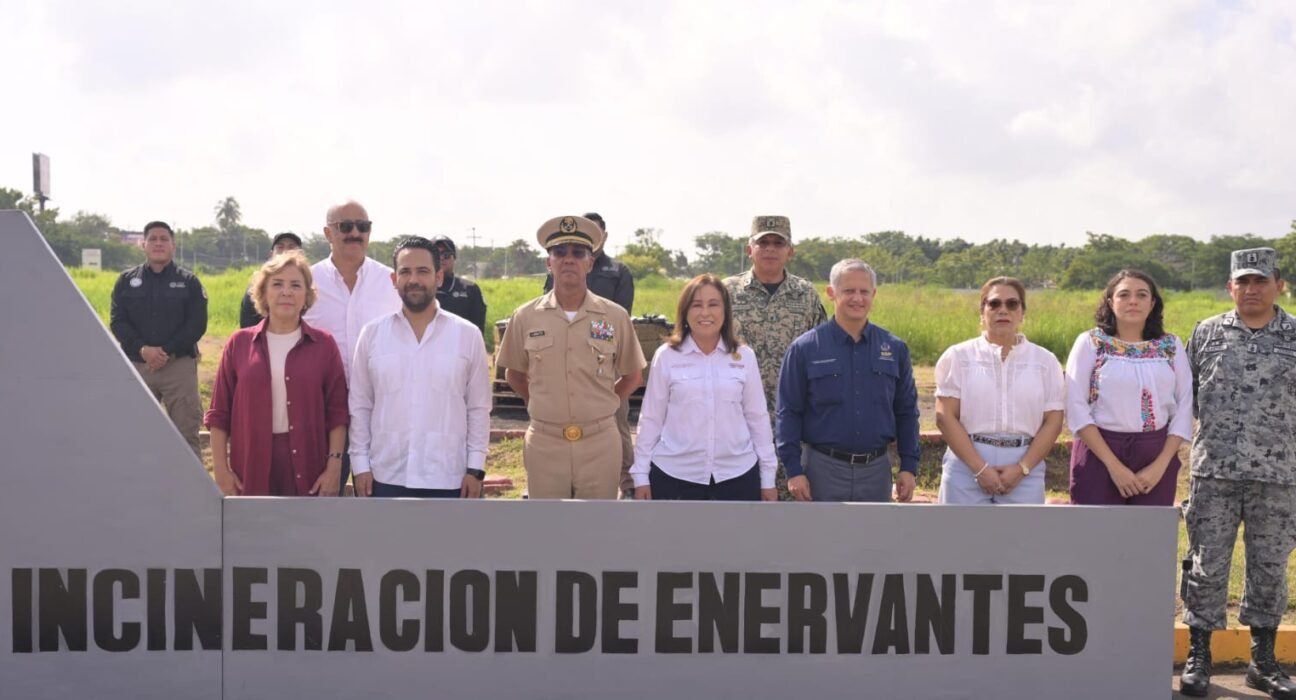 Encabeza Gobernadora destrucción de casi 800 kilos de drogas aseguradas en Veracruz