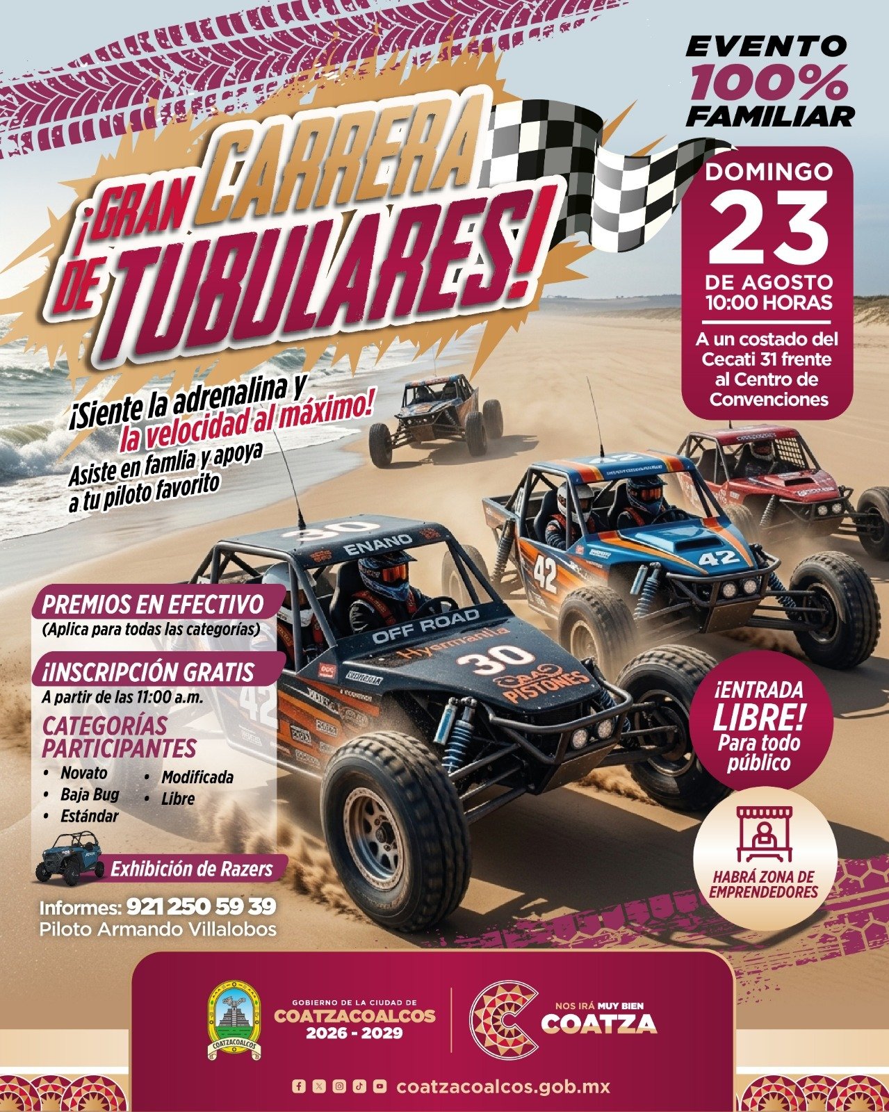Regresa a Coatzacoalcos las carreras de tubulares con evento familiar y regional